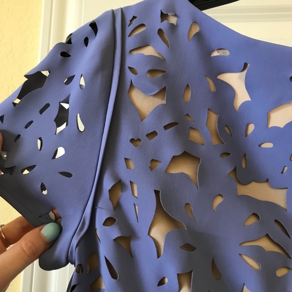 Purple Lace Cutout Dress - Picture 3 of 4